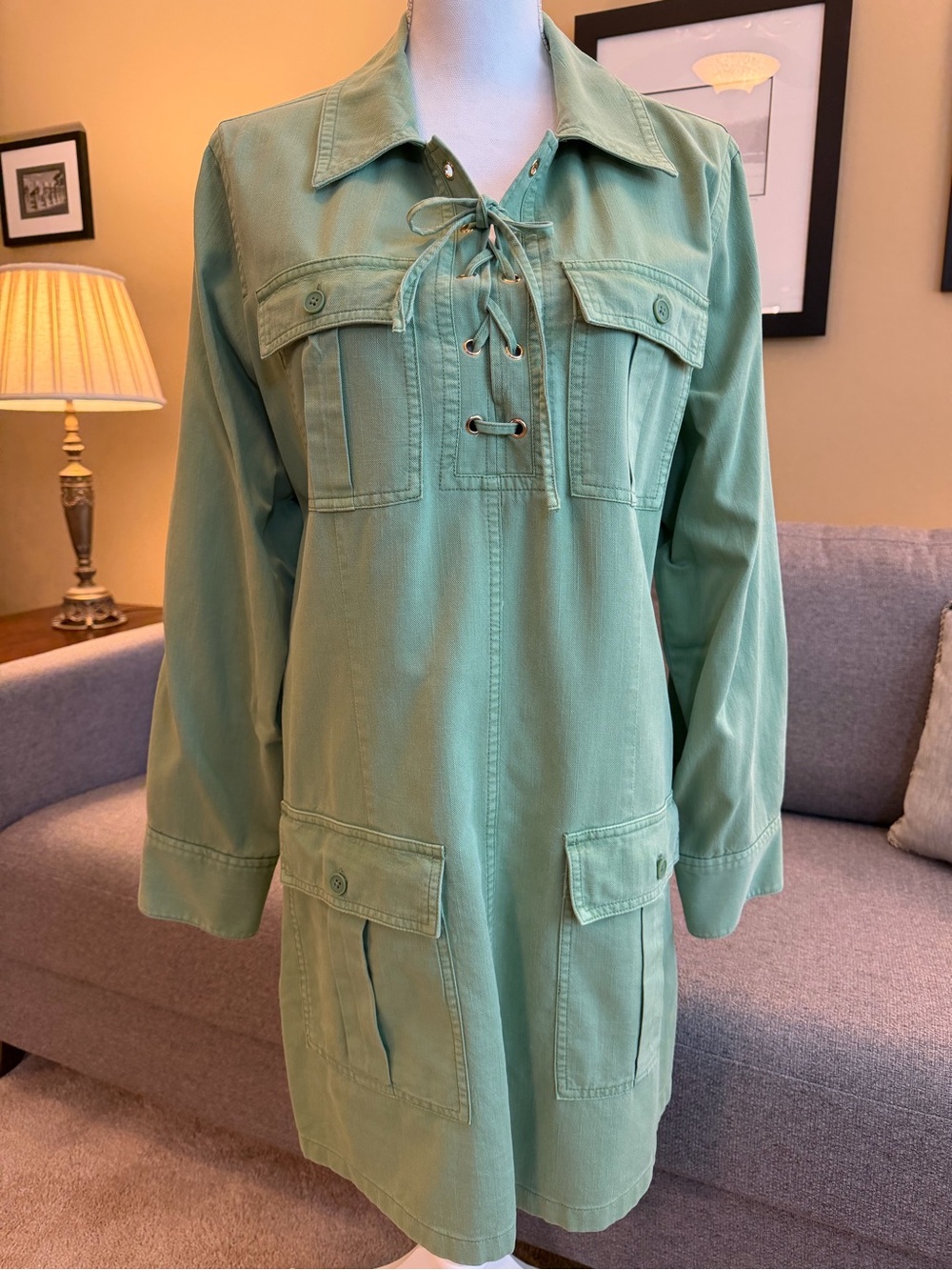 J Crew “Harbour” Dress Green Cargo